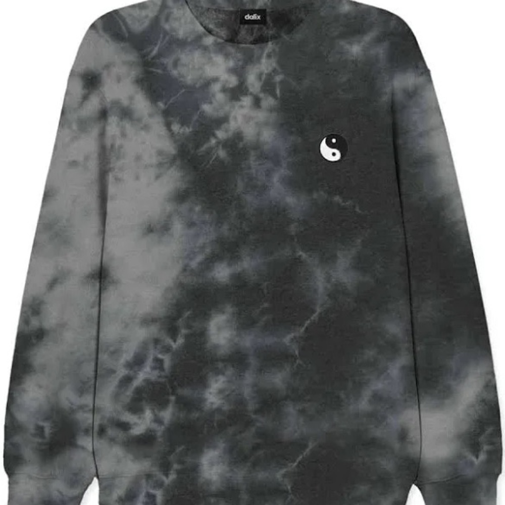 Dalix YinYang Midweight Fleece Tie Dye Crewneck Sweatshirt